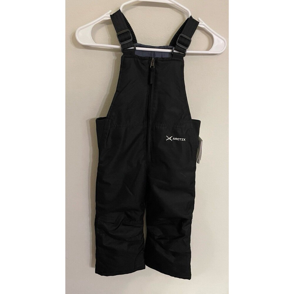 NEW! NWT Black Arctix Toddler Snow Ski Pants Overalls Bibs, Size 4T